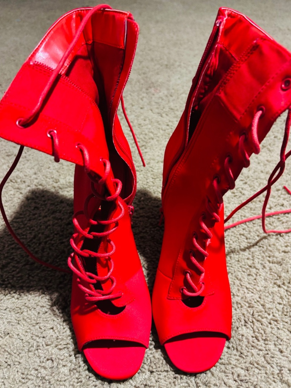Red heeled booties